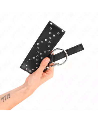 KINK - COLLIER 65 CM AVEC LAISSE AVEC CLOUS ARGENTÉS MODÈLE 3 RÉGLABLE 36-43 CM X 5 CM KINK - COLLIER 65 CM AVEC LAISSE AVEC CLOUS ARGENTÉS MODÈLE 3 RÉGLABLE 36-43 CM X 5 CM