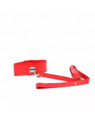 KINK - COLLIER AVEC LAISSE 116 CM AVEC CLOUS ARGENTÉS MODÈLE 4 ROUGE AJUSTABLE 40-48 CM X 6 CM