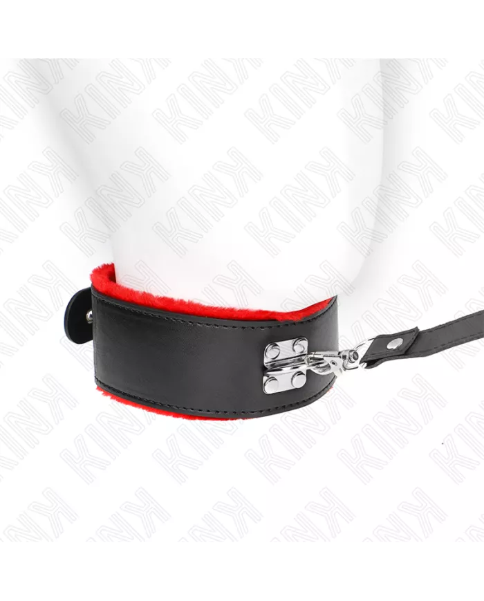 KINK - COLLIER AVEC CEINTURE 116 CM AVEC BRACELET EN CUIR ROUGE AJUSTABLE 40-48 CM X 6 CM