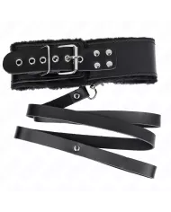 KINK - COLLIER AVEC CEINTURE 116 CM AVEC BRACELET EN CUIR NOIR AJUSTABLE 40-48 CM X 6 CM