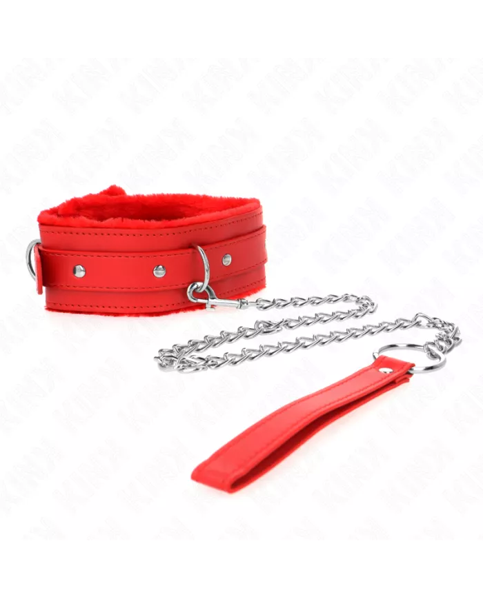 KINK - COLLIER AVEC LAISSE 65 CM AVEC RESTRICTIONS ROUGE 36-42 CM X 5,5 CM