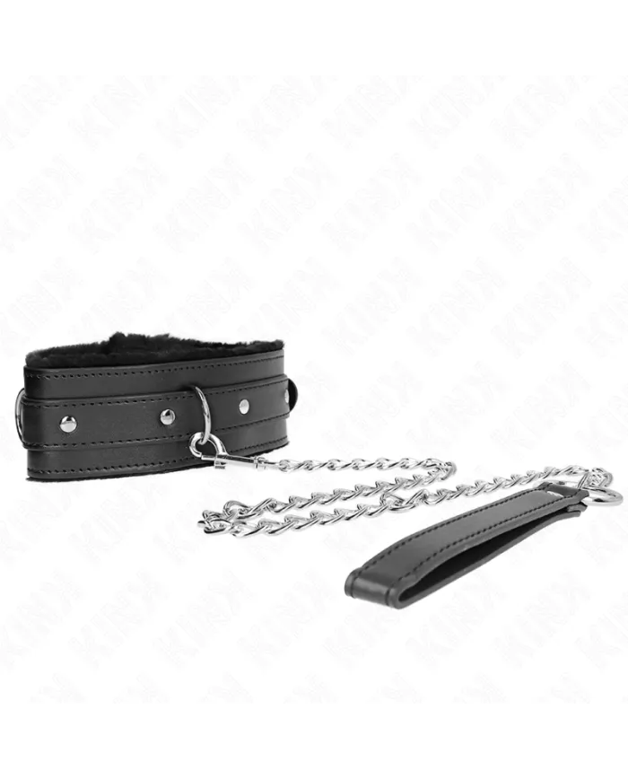 KINK - COLLIER AVEC LAISSE 65 CM AVEC RESTRICTIONS NOIR 36-42 CM X 5,5 CM