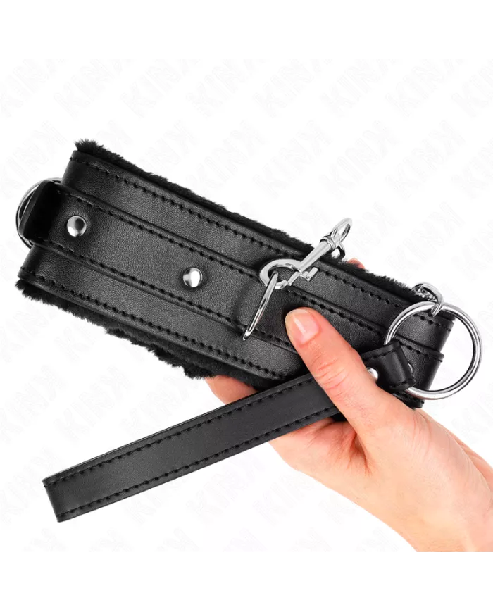 KINK - COLLIER AVEC LAISSE 65 CM AVEC RESTRICTIONS NOIR 36-42 CM X 5,5 CM