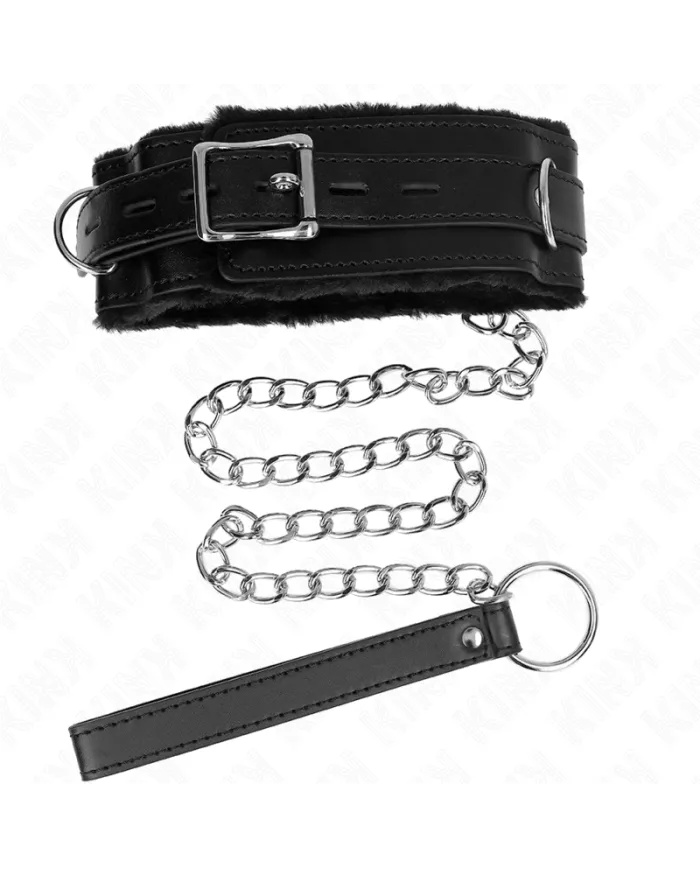 KINK - COLLIER AVEC LAISSE 65 CM AVEC RESTRICTIONS NOIR 36-42 CM X 5,5 CM
