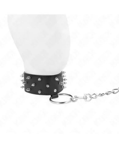 KINK - COLLIER AVEC LAISSE 65 CM AVEC CLOUS ARGENTÉS MODÈLE 5 RÉGLABLE 36-43 CM X 5 CM KINK - COLLIER AVEC LAISSE 65 CM AVEC CLOUS ARGENTÉS MODÈLE 5 RÉGLABLE 36-43 CM X 5 CM