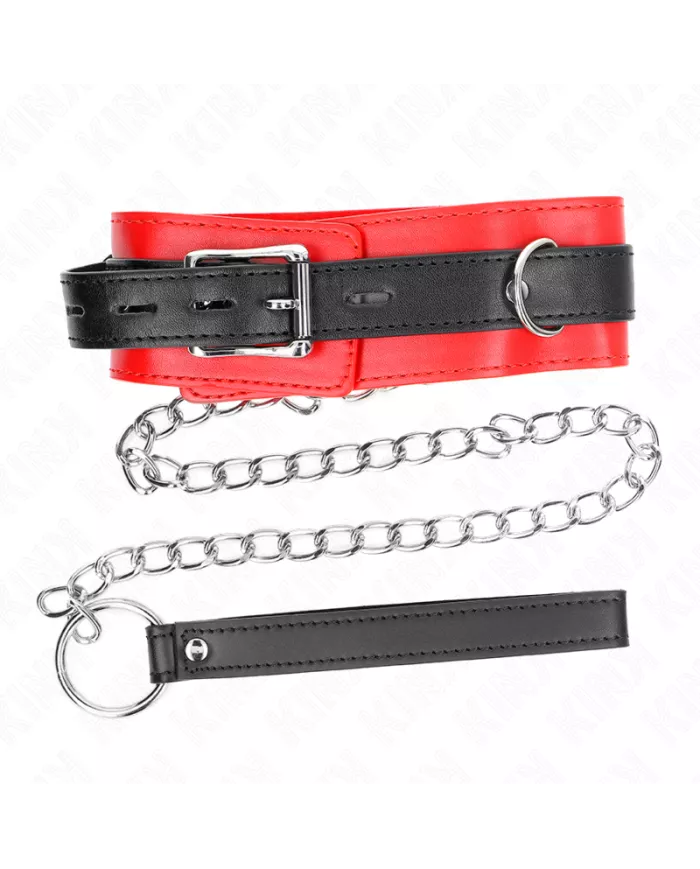 KINK - COLLIER AVEC CEINTURE 65 CM AVEC SANGLE ROUGE 54 X 4,5 CM