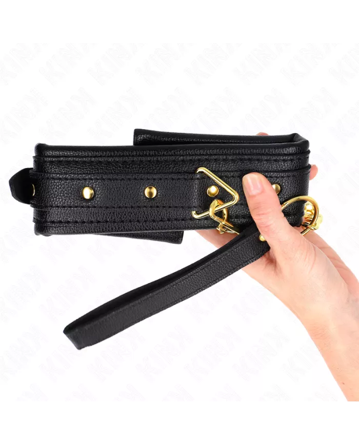 KINK - COLLIER AVEC BRACELET IMITATION CUIR ÉPONGE MODÈLE 1 RÉGLABLE 37-54 CM X 3 CM