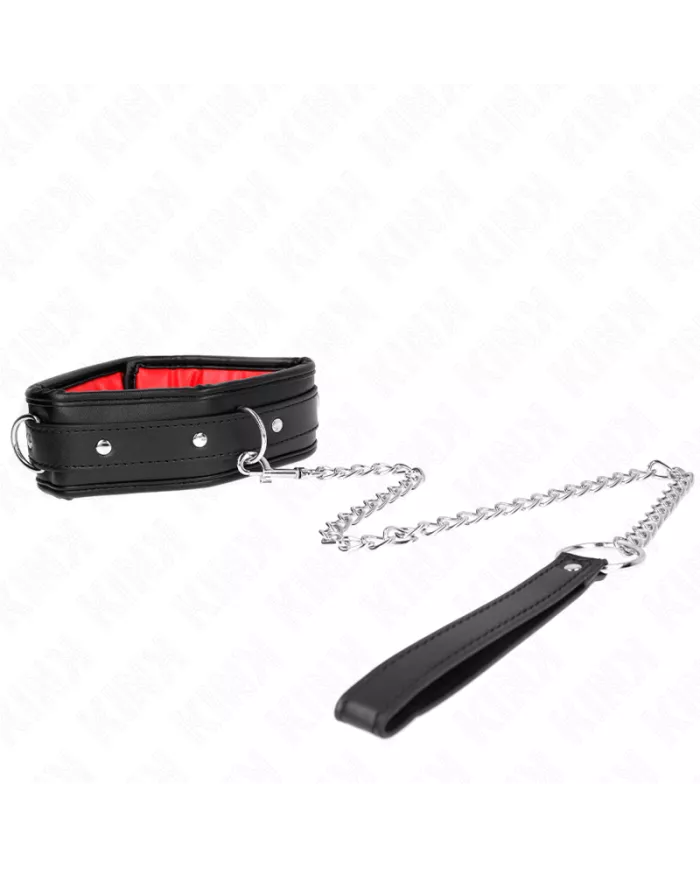 KINK - COLLIER AVEC BRACELET IMITATION CUIR ÉPONGE MODÈLE 3 RÉGLABLE 37-54 CM X 3 CM