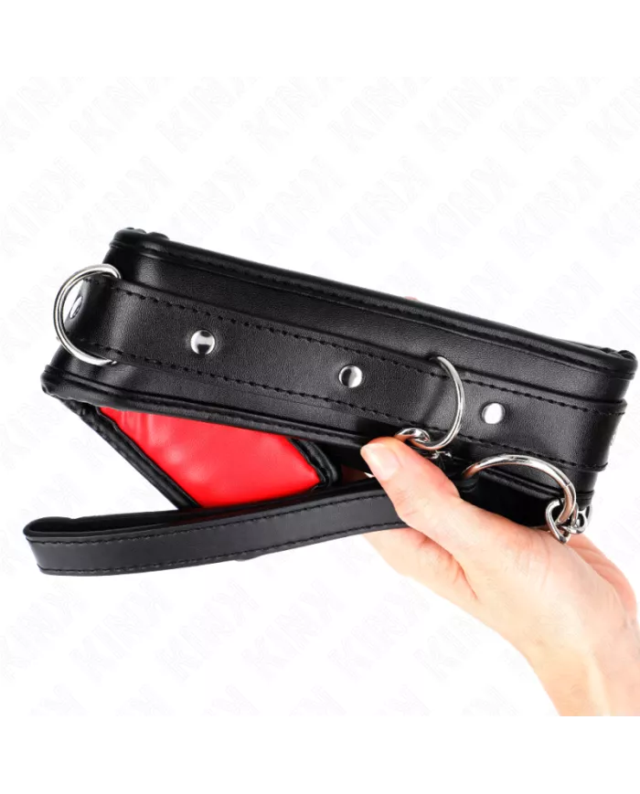 KINK - COLLIER AVEC BRACELET IMITATION CUIR ÉPONGE MODÈLE 3 RÉGLABLE 37-54 CM X 3 CM