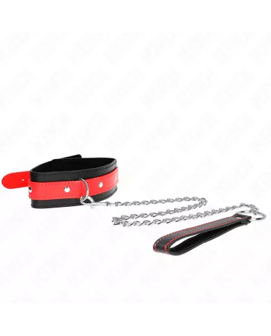 KINK - COLLIER AVEC BRACELET ROUGE 65 CM AJUSTABLE 36-43 CM X 5 CM KINK - COLLIER AVEC BRACELET ROUGE 65 CM AJUSTABLE 36-43 CM X 5 CM