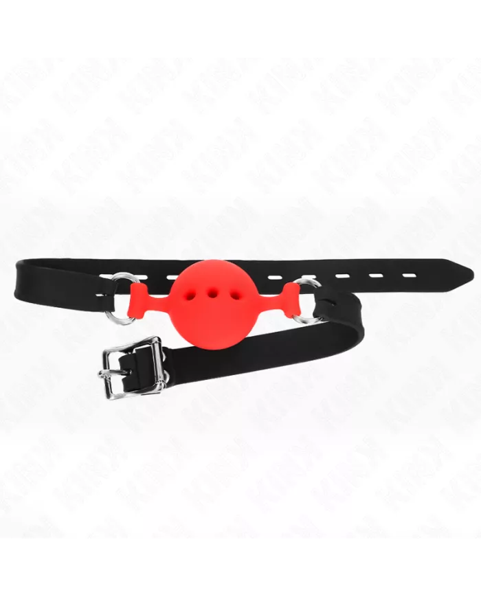 KINK - BAG ENTIER EN SILICONE 55 x 2 CM AVEC BOULE DE 4,5 CM TAILLE M ROUGE AJUSTABLE 35-51 CM