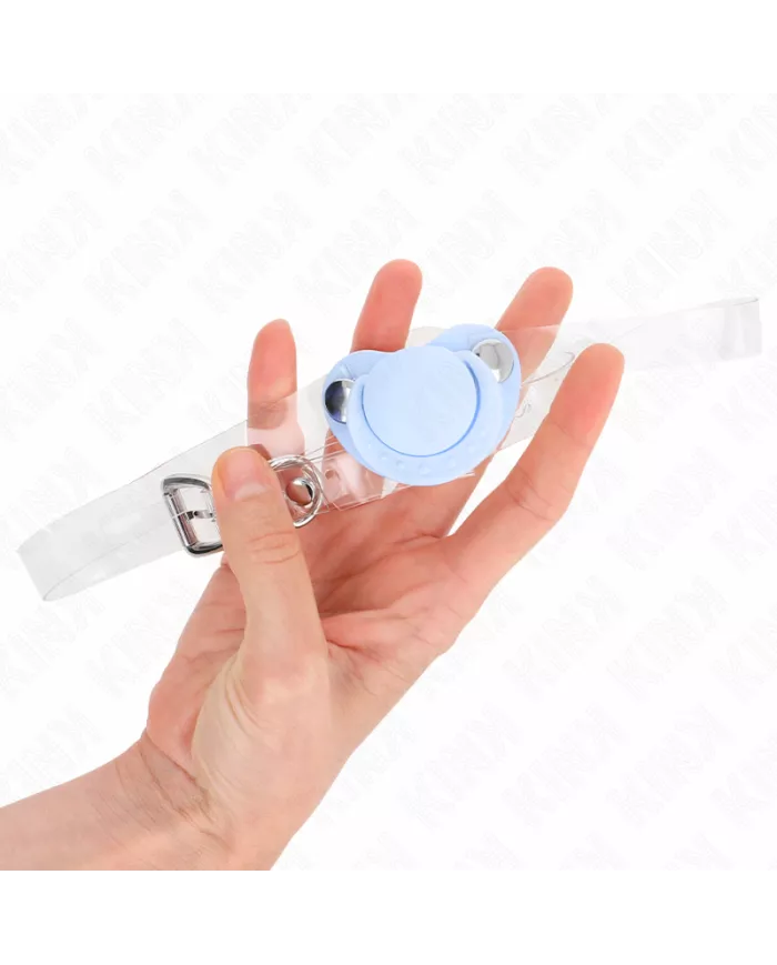 KINK - GAG EN FORME DE SUCETTE BLEU CLAIR 5,5 x 4 CM AJUSTABLE 43-60 CM