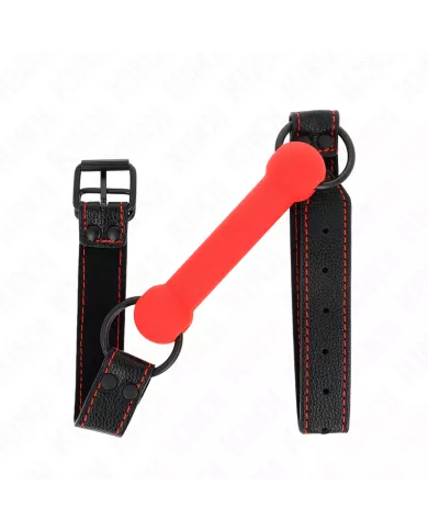 KINK - GAG EN OS AVEC SANGLE EN CUIRETTE ROUGE AJUSTABLE 41-57 CM KINK - GAG EN OS AVEC SANGLE EN CUIRETTE ROUGE AJUSTABLE 41-57 CM