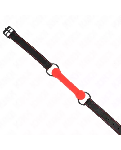 KINK - GAG EN OS AVEC SANGLE EN CUIRETTE ROUGE AJUSTABLE 41-57 CM KINK - GAG EN OS AVEC SANGLE EN CUIRETTE ROUGE AJUSTABLE 41-57 CM