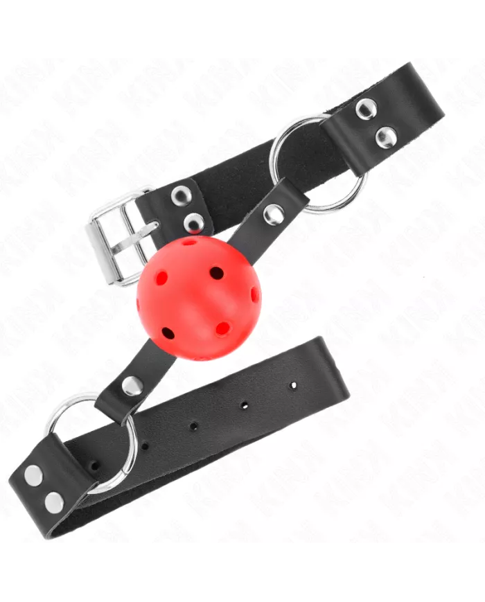 KINK - BALLE RESPIRANTE 4 CM BAG AVEC DOUBLE RIVET ROUGE 62,5 x 2,5 CM AJUSTABLE 42-58 CM