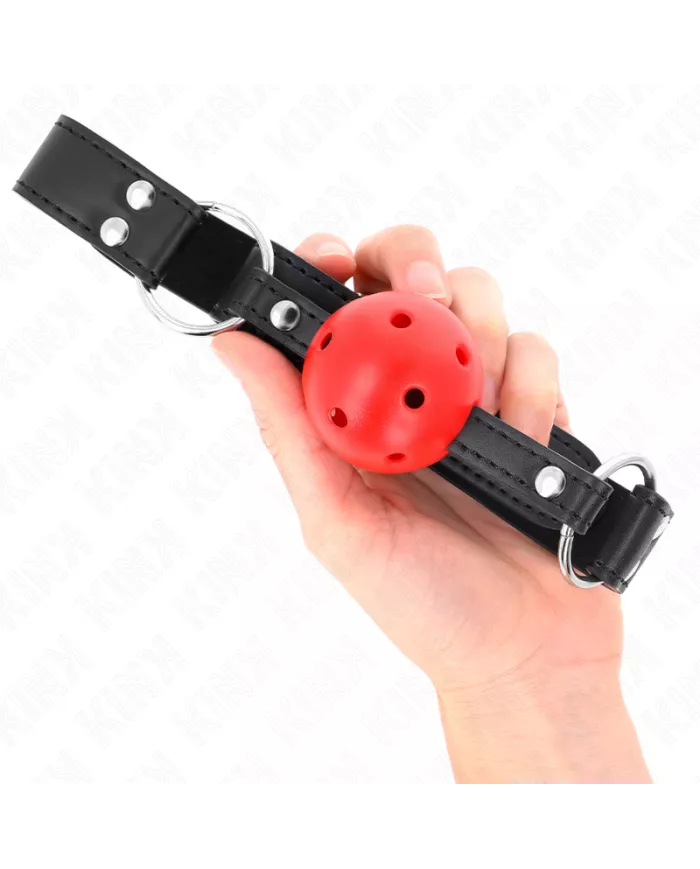 KINK - BÂTON RESPIRANT 4 CM AVEC DOUBLE RIVET CUIR 62,5 x 2,5 CM RÉGLABLE 42-58 CM