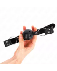 KINK - BÂTON RESPIRANT 4 CM AVEC DOUBLE RIVET MODÈLE 1 NOIR 62,5 x 2,5 CM RÉGLABLE 42-58 CM