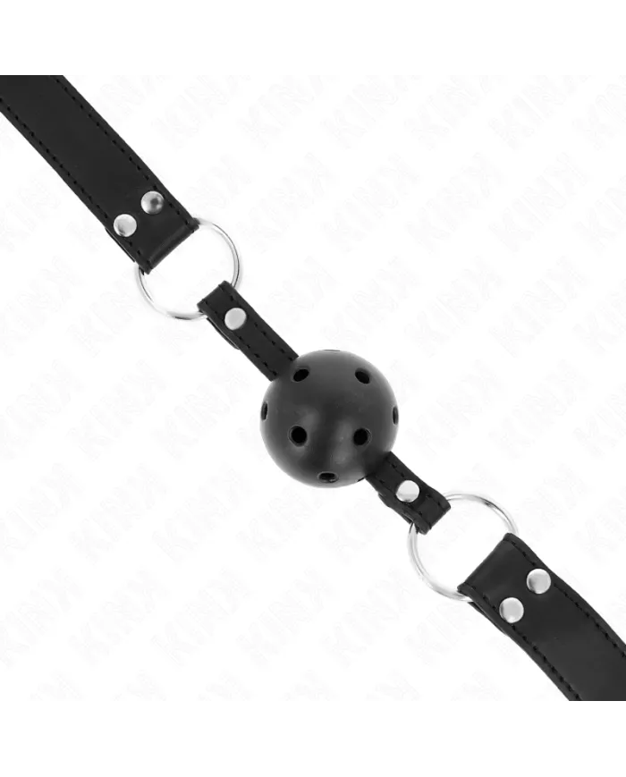 KINK - BÂTON RESPIRANT 4 CM AVEC DOUBLE RIVET MODÈLE 1 NOIR 62,5 x 2,5 CM RÉGLABLE 42-58 CM