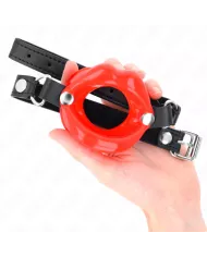 KINK - BÂTON LIP 8 CM AVEC SANGLE EN CUIR ROUGE 63 x 2 CM AJUSTABLE 39-58 CM