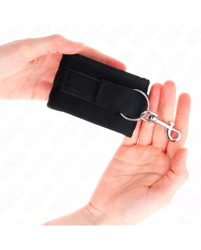 KINK - APPAREILS-POIGNETS À CROCHET ET BOUCLE EN NYLON NOIR MODÈLE 2 RÉGLABLE 18-35 CM X 6 CM