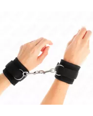 KINK - APPAREILS-POIGNETS À CROCHET ET BOUCLE EN NYLON NOIR MODÈLE 2 RÉGLABLE 18-35 CM X 6 CM