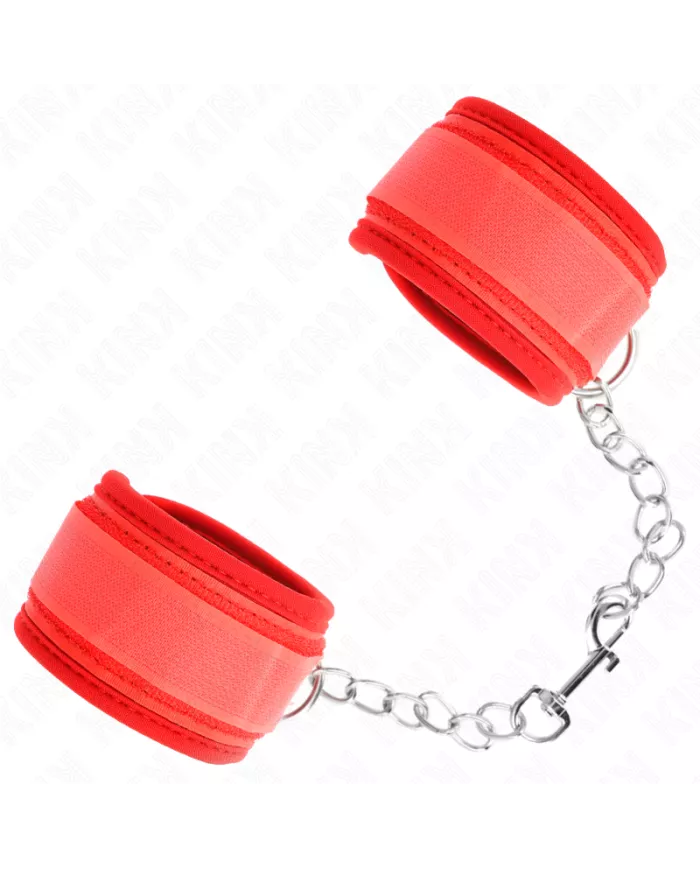 KINK - ATTENTES-POIGNETS EN NÉOPRÈNE ROUGE 42 X 5 CM