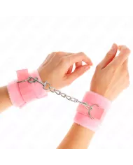 KINK - MANCHETTES DÉBUTANT EN FOURRURE ROSE 30 X 7 CM