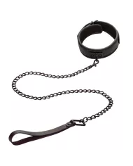 CALEXOTICS - NOCTURNAL COLLIER ET LAISSE EN CUIR RÉGLABLE NOIR CALEXOTICS - NOCTURNAL COLLIER ET LAISSE EN CUIR RÉGLABLE NOIR