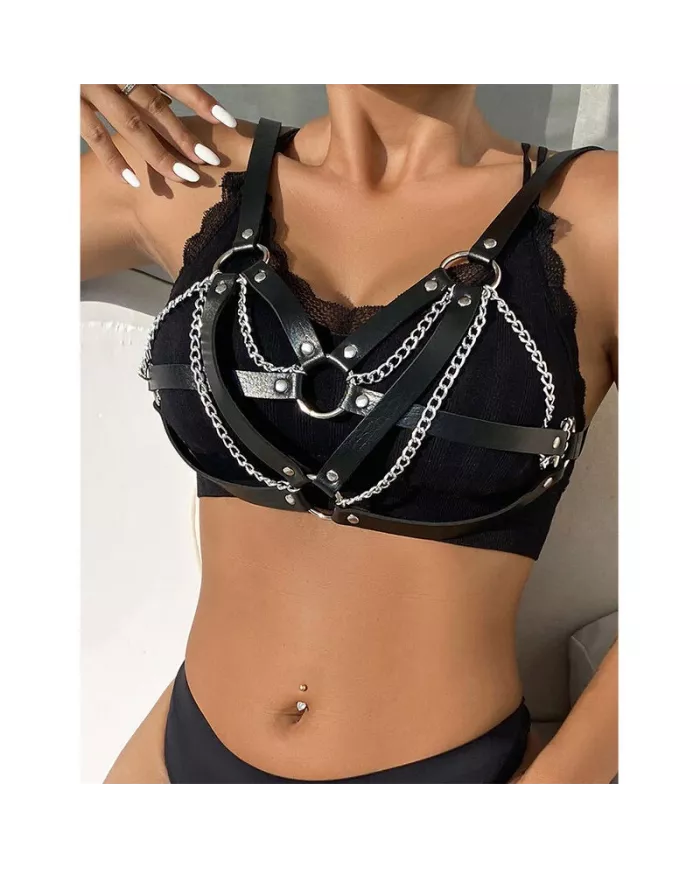 SUBBLIME - 953713 CEINTURE PUNK BONDAGE BOUCLE MÉTAL NOIRE TAILLE UNIQUE SUBBLIME - 953713 CEINTURE PUNK BONDAGE BOUCLE MÉTAL NOIRE TAILLE UNIQUE