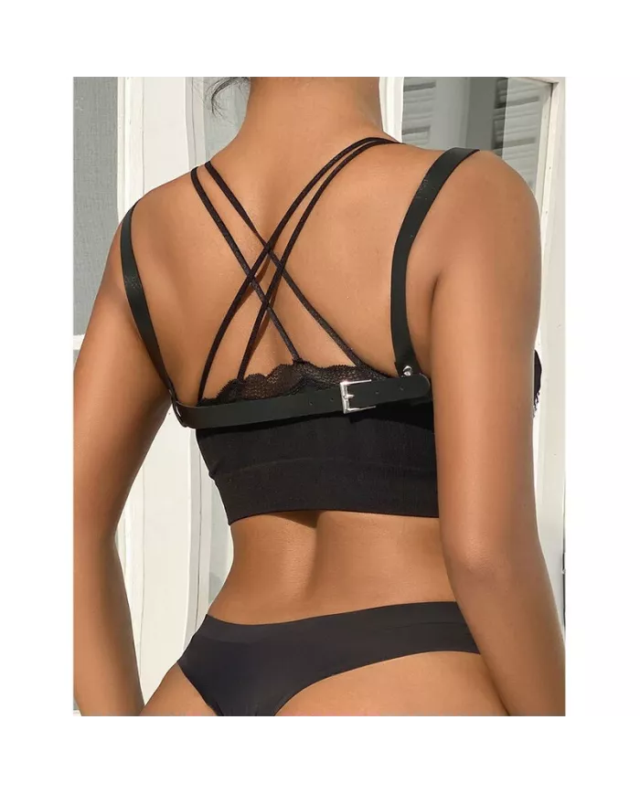 SUBBLIME - 953713 CEINTURE PUNK BONDAGE BOUCLE MÉTAL NOIRE TAILLE UNIQUE SUBBLIME - 953713 CEINTURE PUNK BONDAGE BOUCLE MÉTAL NOIRE TAILLE UNIQUE