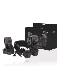 FETISH SUBMISSIVE - POSITION MAÎTRE AVEC 4 MENOTTES DOUBLÉES DE NOPRÈNE