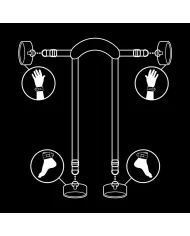 FETISH SUBMISSIVE - POSITION MAÎTRE AVEC 4 MENOTTES DOUBLÉES DE NOPRÈNE