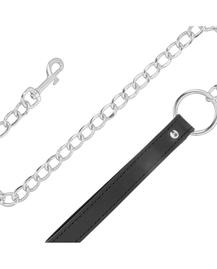 DARKNESS - COLLIER DE POSTURE CONFORTABLE AVEC CHAÎNE EN CUIR DARKNESS - COLLIER DE POSTURE CONFORTABLE AVEC CHAÎNE EN CUIR