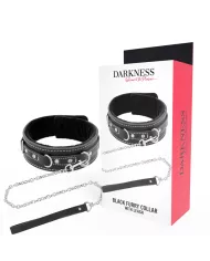 DARKNESS - COLLIER EN CUIR DE HAUTE QUALITÉ AVEC LAISSE DARKNESS - COLLIER EN CUIR DE HAUTE QUALITÉ AVEC LAISSE