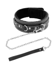 DARKNESS - COLLIER EN CUIR DE HAUTE QUALITÉ AVEC LAISSE DARKNESS - COLLIER EN CUIR DE HAUTE QUALITÉ AVEC LAISSE