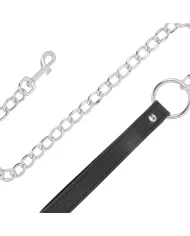 DARKNESS - COLLIER EN CUIR SOUPLE AVEC CHAÎNE