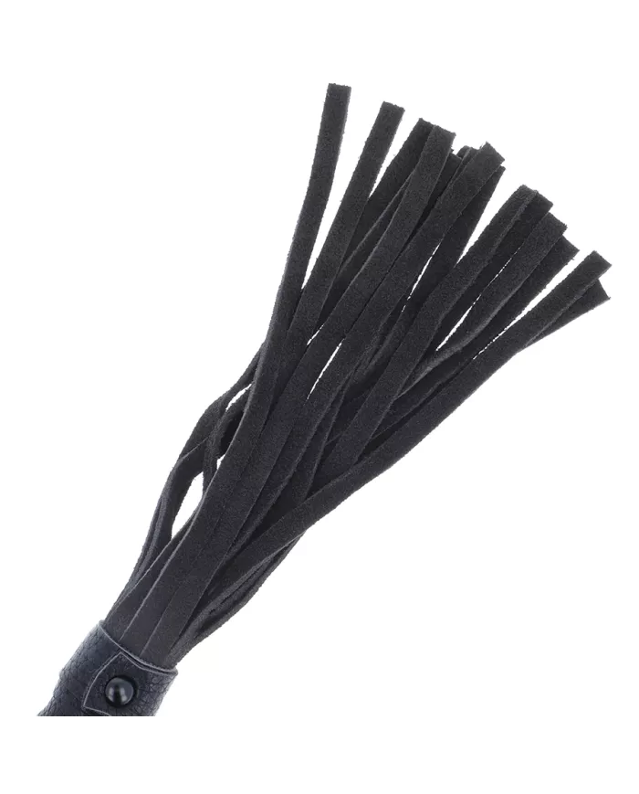 DARKNESS - FOUET DE BONDAGE NOIR AVEC MANCHE EN CUIR