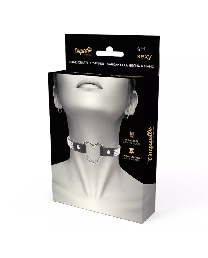 COQUETTE CHIC DESIRE - RAS DE COU EN CUIR VEGAN AVEC COEUR
