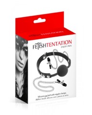 Baillon pinces à tétons - Fetish Tentation