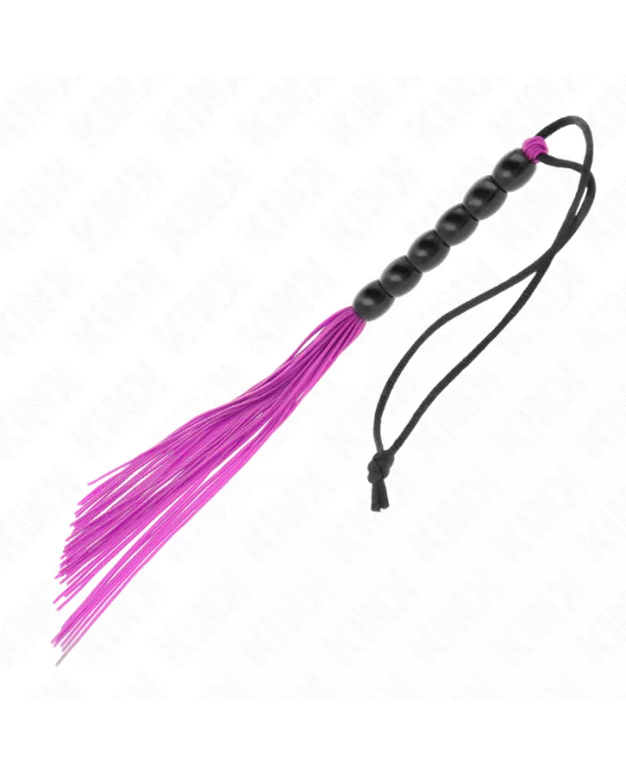 KINK - MINI FOUET EN SILICONE AVEC 6 BILLES VIOLES 26 CM