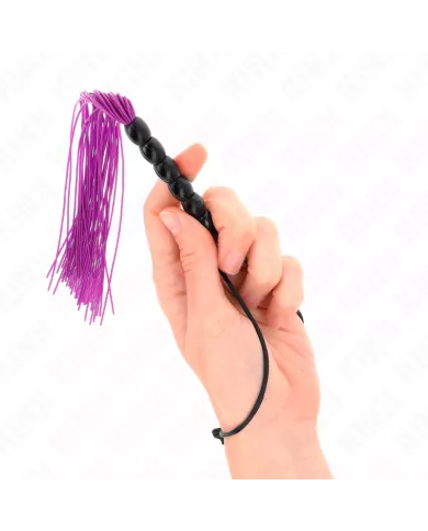 KINK - MINI FOUET EN SILICONE AVEC 6 BILLES VIOLES 26 CM KINK - MINI FOUET EN SILICONE AVEC 6 BILLES VIOLES 26 CM