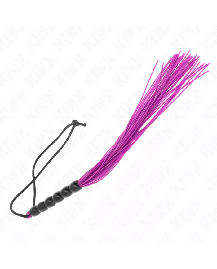 KINK - MINI FOUET EN SILICONE AVEC 6 BILLES VIOLES 26 CM