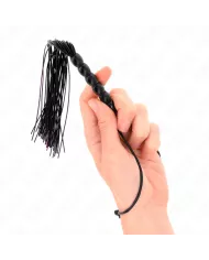 KINK - MINI FOUET EN SILICONE AVEC 6 BILLES NOIRES 26 CM