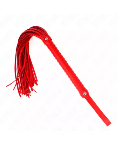 KINK - FOUET AVEC MANCHE TEXTURÉ ROUGE 48,5 CM