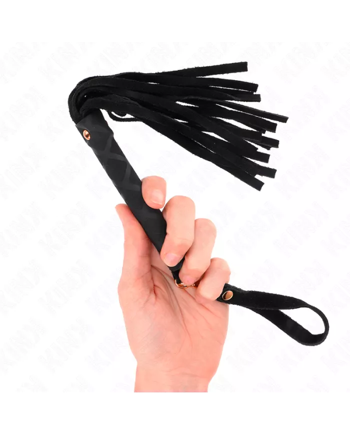 KINK - MINI FOUET DAIM NOIR 30 CM