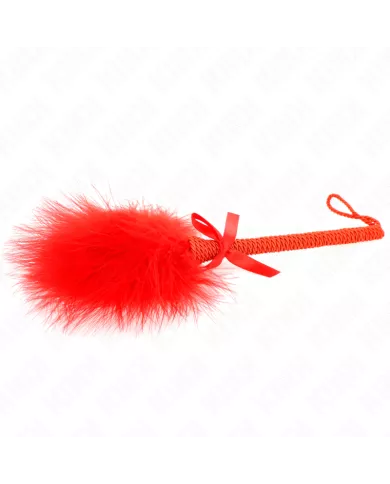 KINK - Baguette en corde de nylon avec plumes chatouillantes et noeud rouge 25 cm KINK - Baguette en corde de nylon avec plumes chatouillantes et noeud rouge 25 cm