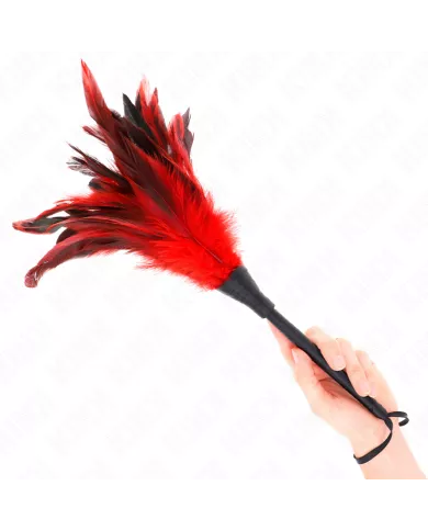 KINK - PLUMES DE POULET TICKLE EN FORME DE CORNE ROUGE 36 CM KINK - PLUMES DE POULET TICKLE EN FORME DE CORNE ROUGE 36 CM