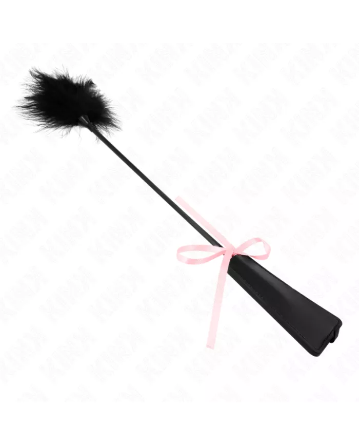 KINK - PLUMES CHACOUILLÉES AVEC NOEUD DE RUBAN ROSE 49 CM