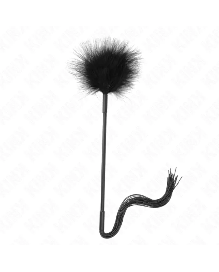 KINK - Fouet en silicone avec plumes pour chatouiller 47 cm