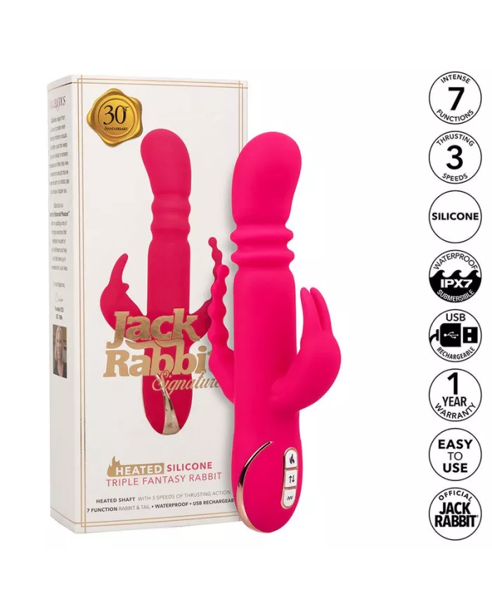 CALEXOTICS - JACK FANTASY TRIPLE VIBRATEUR CHAUFFANT LAPIN ROSE CALEXOTICS - JACK FANTASY TRIPLE VIBRATEUR CHAUFFANT LAPIN ROSE